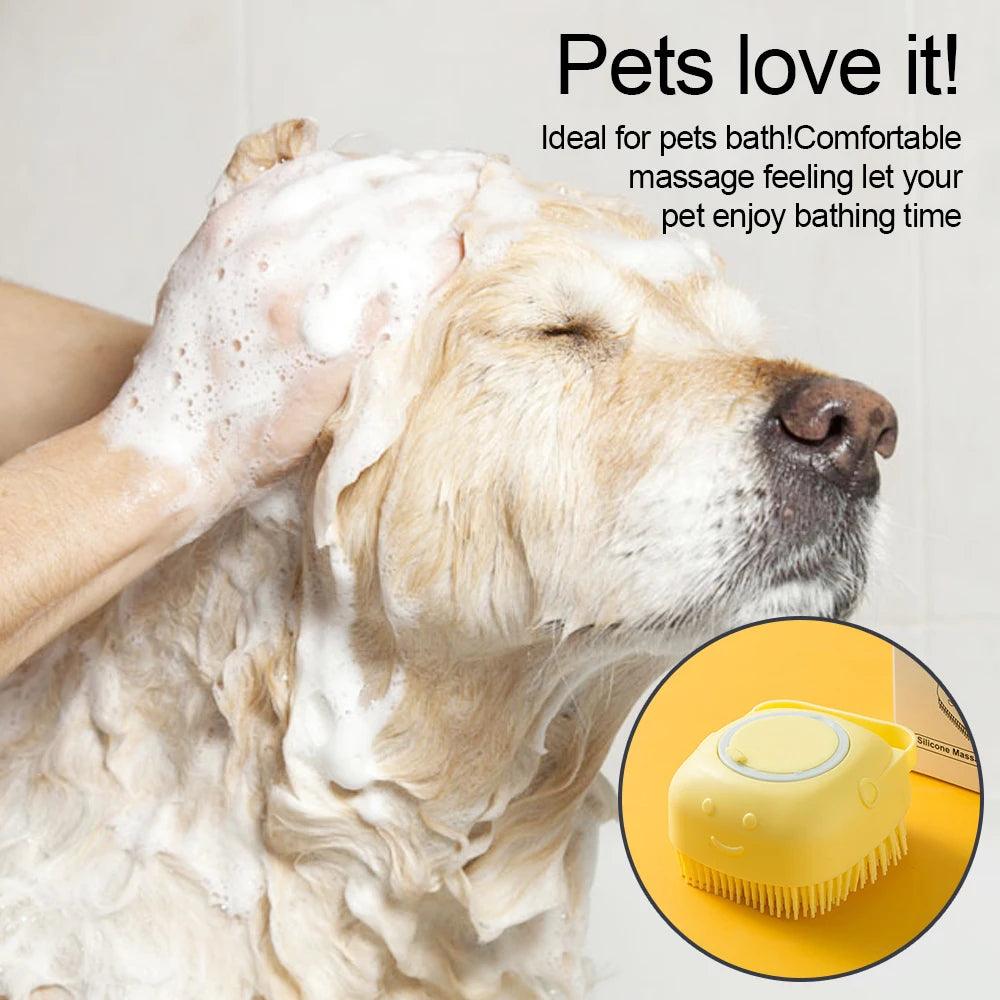 Dog Silicone Shower 2 in 1 Scrubber Brush - Barking Calm Dog